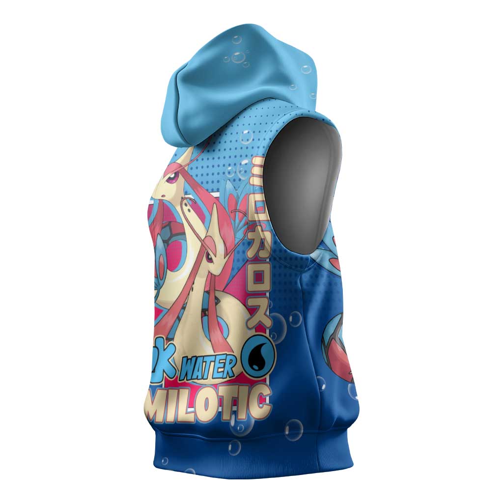 Milotic from Poké Sleeveless Hoodie with Water Type Ability and Graceful Pose Design - The Mazicc