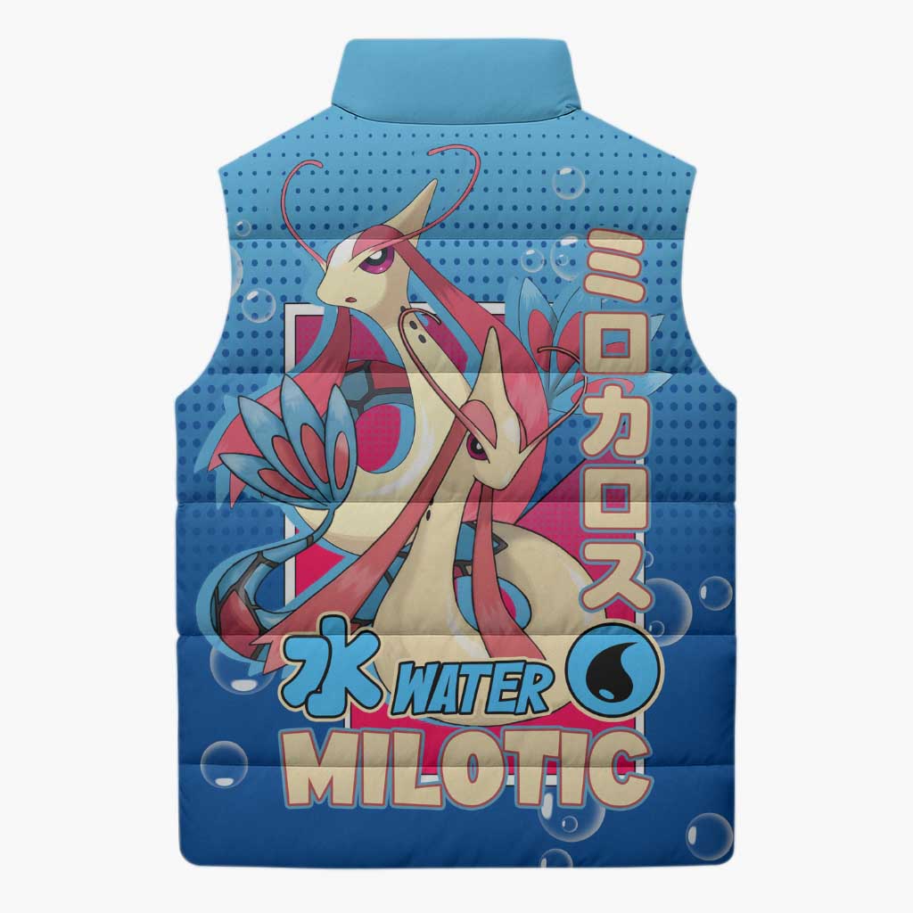 Milotic from Poké Sleeveless Puffer Jacket with Water Type Ability and Graceful Pose Design - The Mazicc