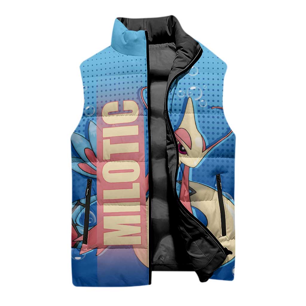 Milotic from Poké Sleeveless Puffer Jacket with Water Type Ability and Graceful Pose Design - The Mazicc