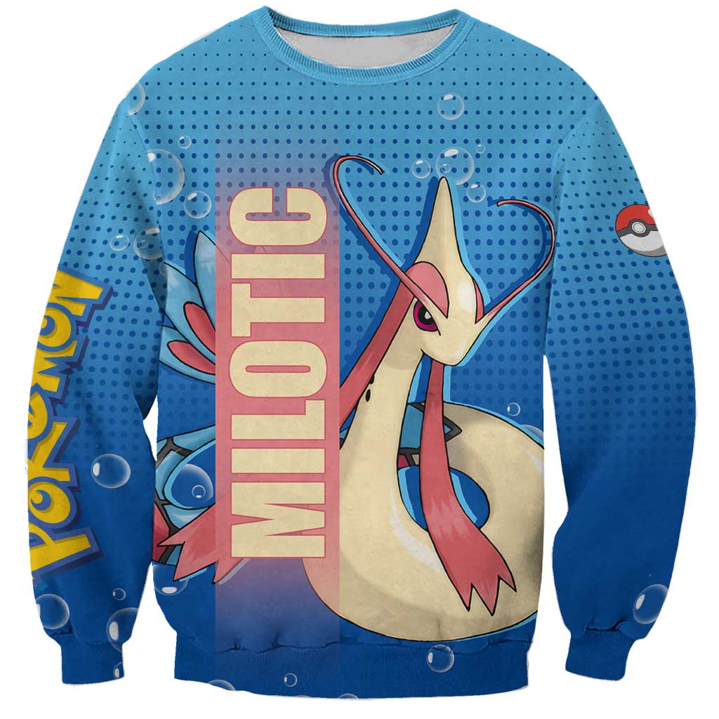 Milotic from Poké Sweatshirt with Water Type Ability and Graceful Pose Design - The Mazicc