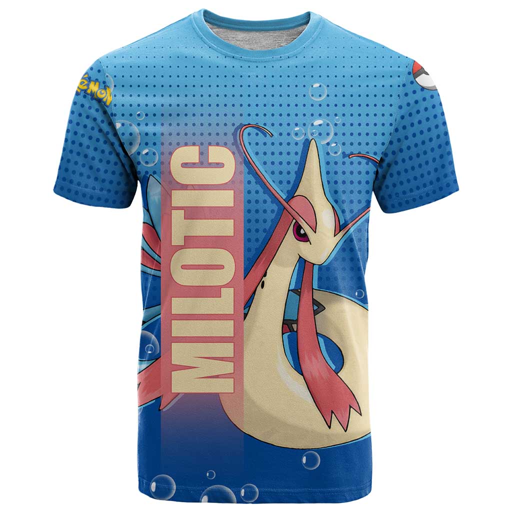 Milotic from Poké T Shirt with Water Type Ability and Graceful Pose Design - The Mazicc