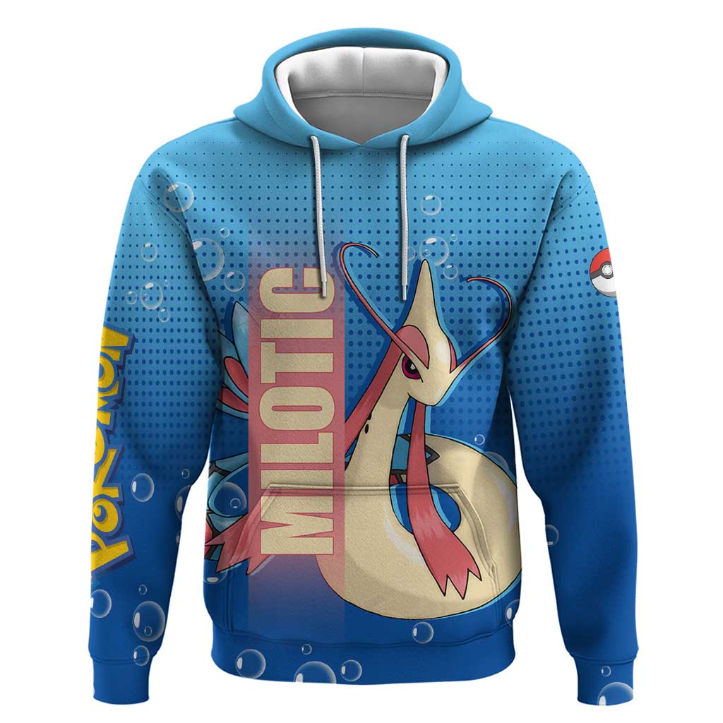 Milotic from Poké Zip Hoodie with Water Type Ability and Graceful Pose Design - The Mazicc