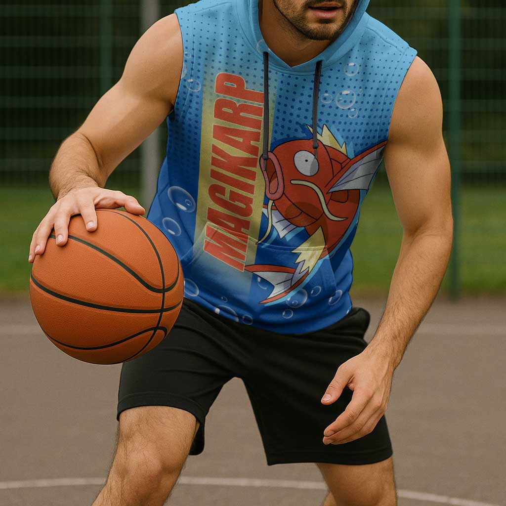 Magikarp from Poké Sleeveless Hoodie with Water Type Power and Splashing Design - The Mazicc