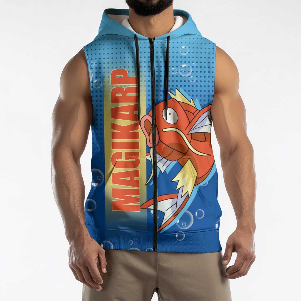 Magikarp from Poké Sleeveless Zip Hoodie with Water Type Power and Splashing Design - The Mazicc