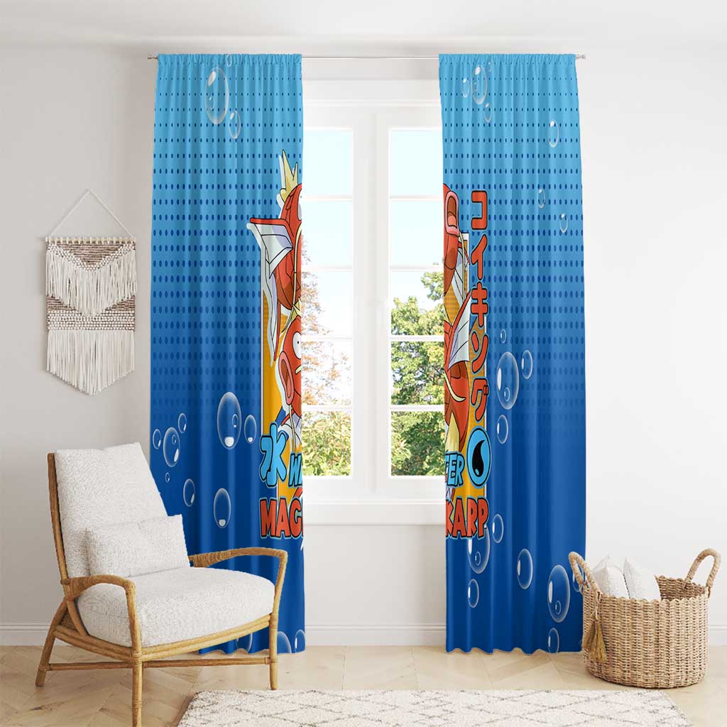Magikarp from Poké Window Curtain with Water Type Power and Splashing Design - The Mazicc