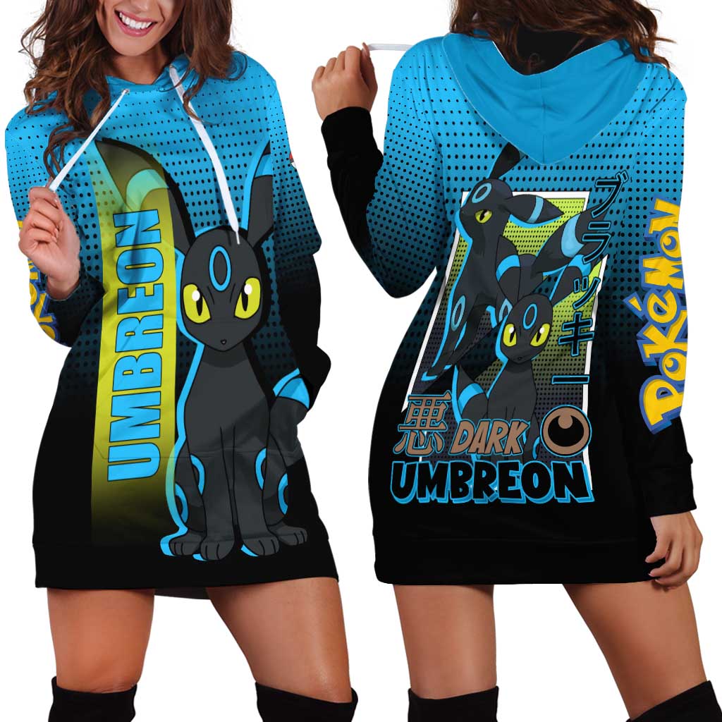 Umbreon from Poké Hoodie Dress with Dark Type Power and Stylish Design - The Mazicc