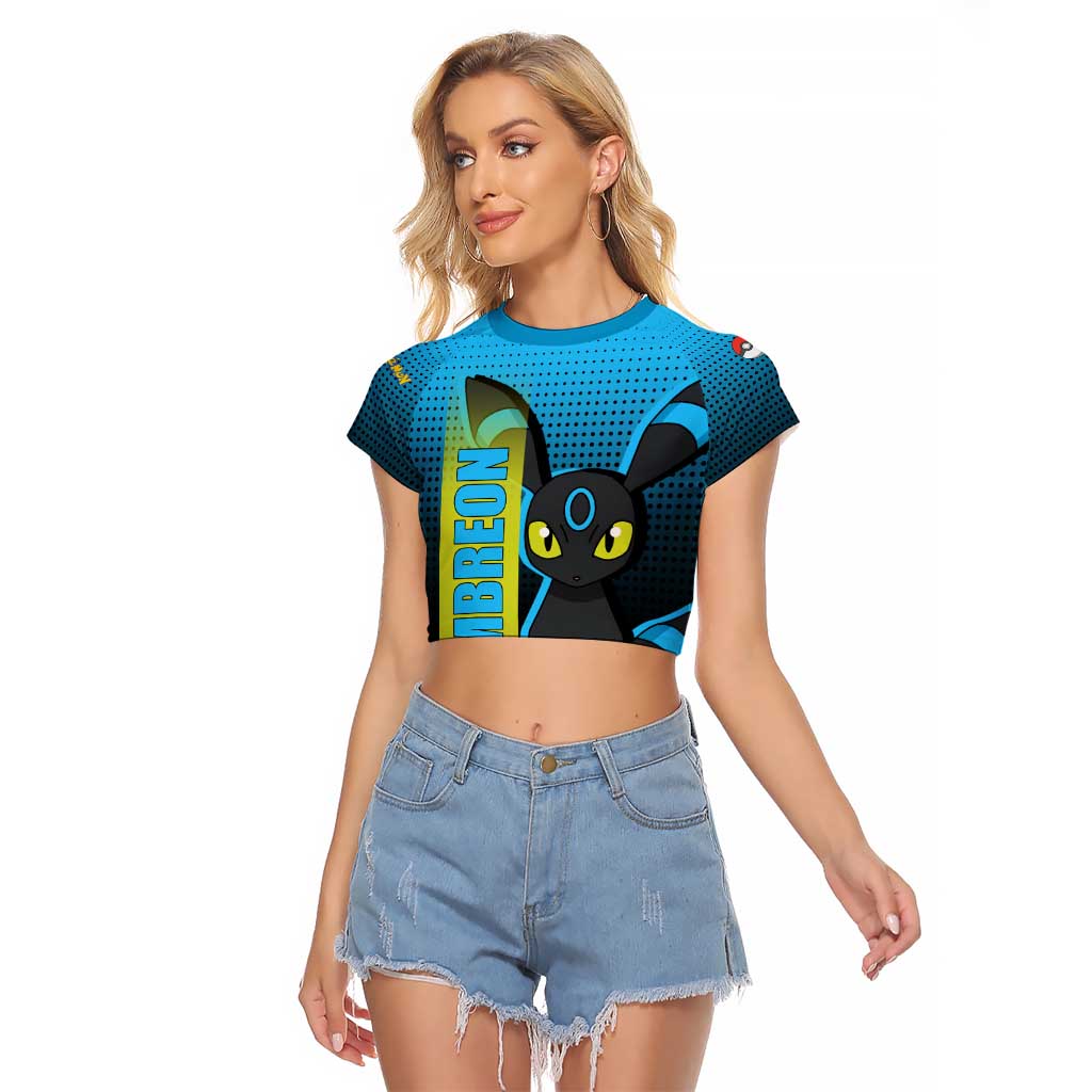 Umbreon from Poké Raglan Cropped T Shirt with Dark Type Power and Stylish Design - The Mazicc
