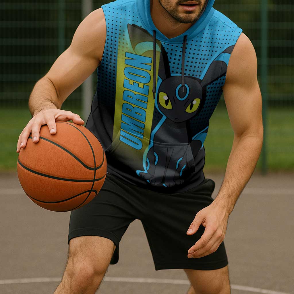 Umbreon from Poké Sleeveless Hoodie with Dark Type Power and Stylish Design - The Mazicc