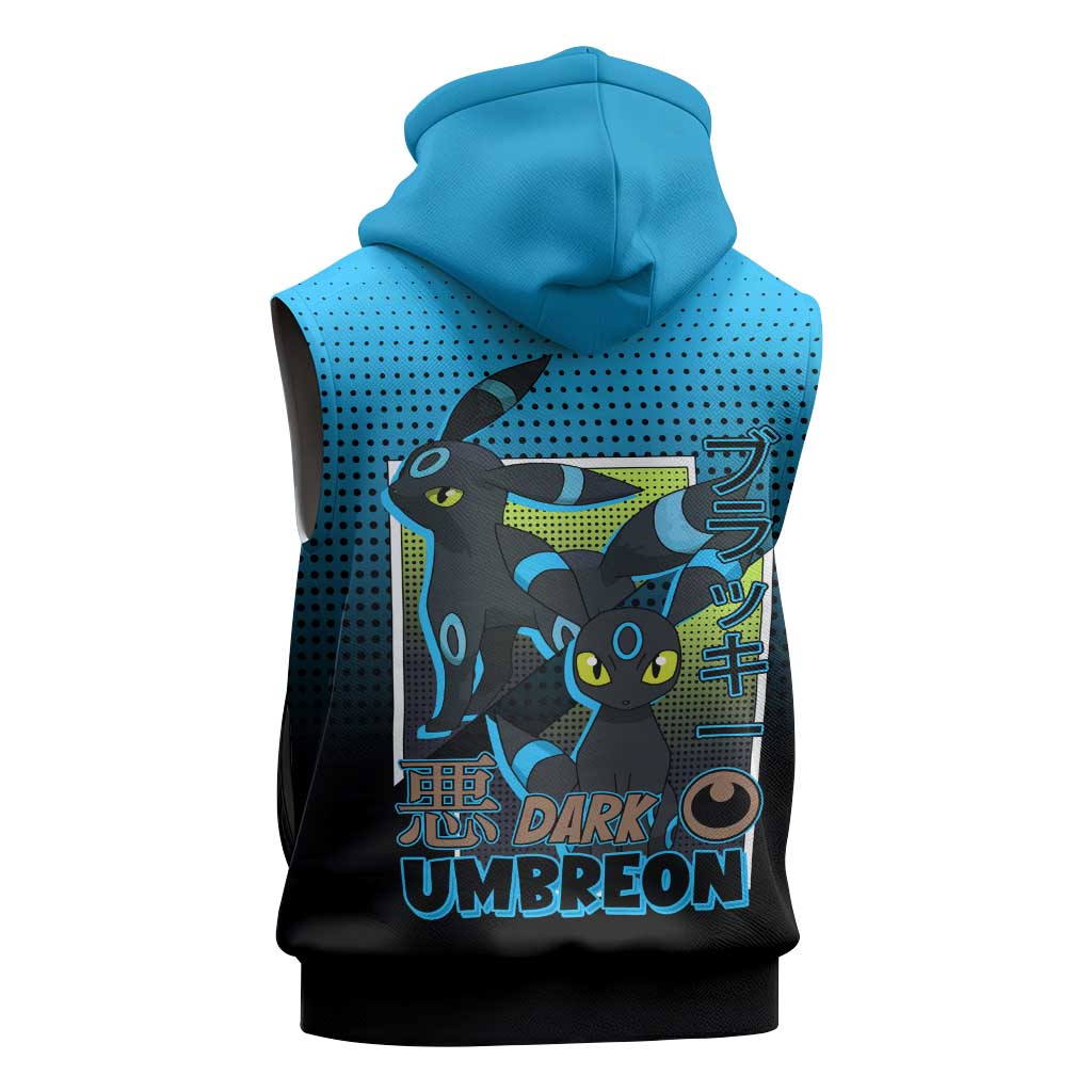 Umbreon from Poké Sleeveless Zip Hoodie with Dark Type Power and Stylish Design - The Mazicc