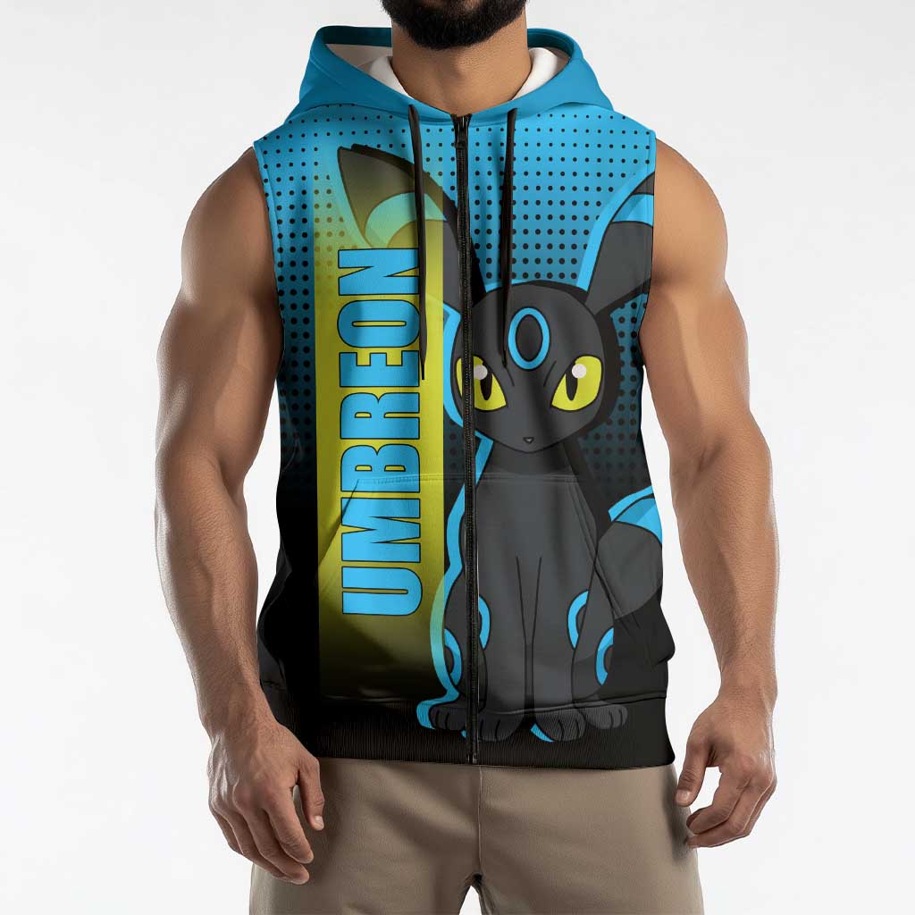Umbreon from Poké Sleeveless Zip Hoodie with Dark Type Power and Stylish Design - The Mazicc