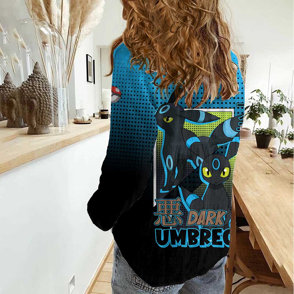 Umbreon from Poké Women Casual Shirt with Dark Type Power and Stylish Design - The Mazicc