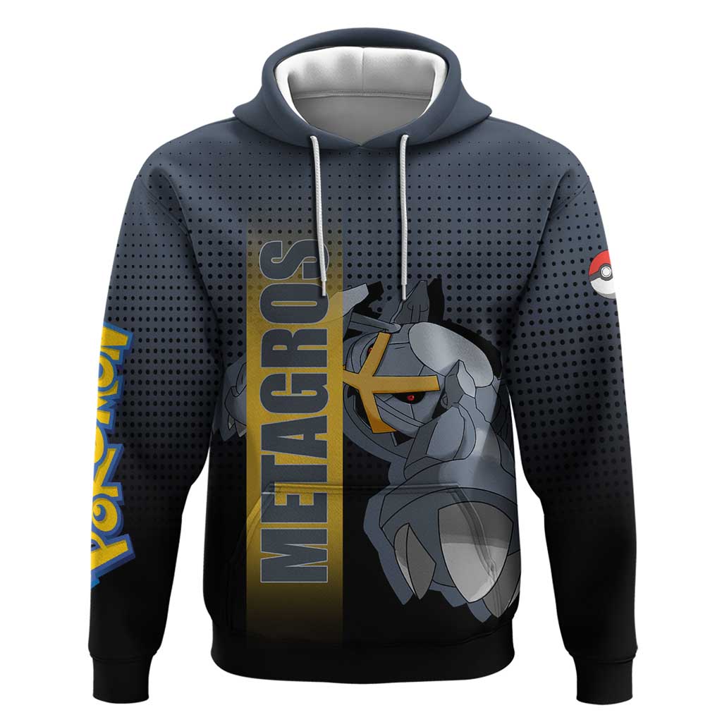 Metagross from Poké Hoodie with Steel and Psychic Types Featuring Powerful Design - The Mazicc