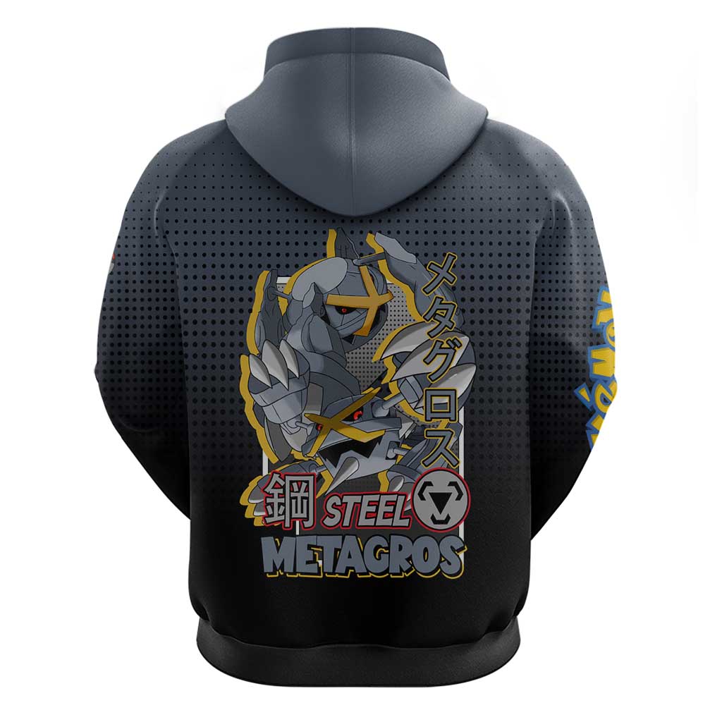 Metagross from Poké Hoodie with Steel and Psychic Types Featuring Powerful Design - The Mazicc