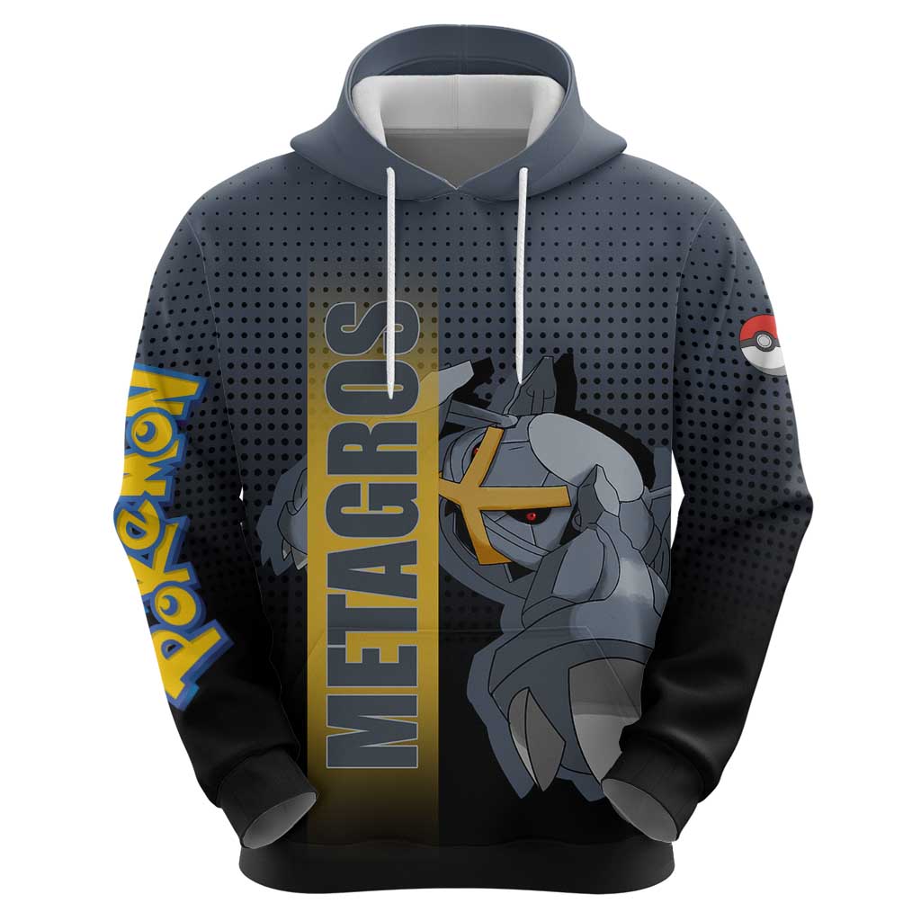 Metagross from Poké Hoodie with Steel and Psychic Types Featuring Powerful Design - The Mazicc