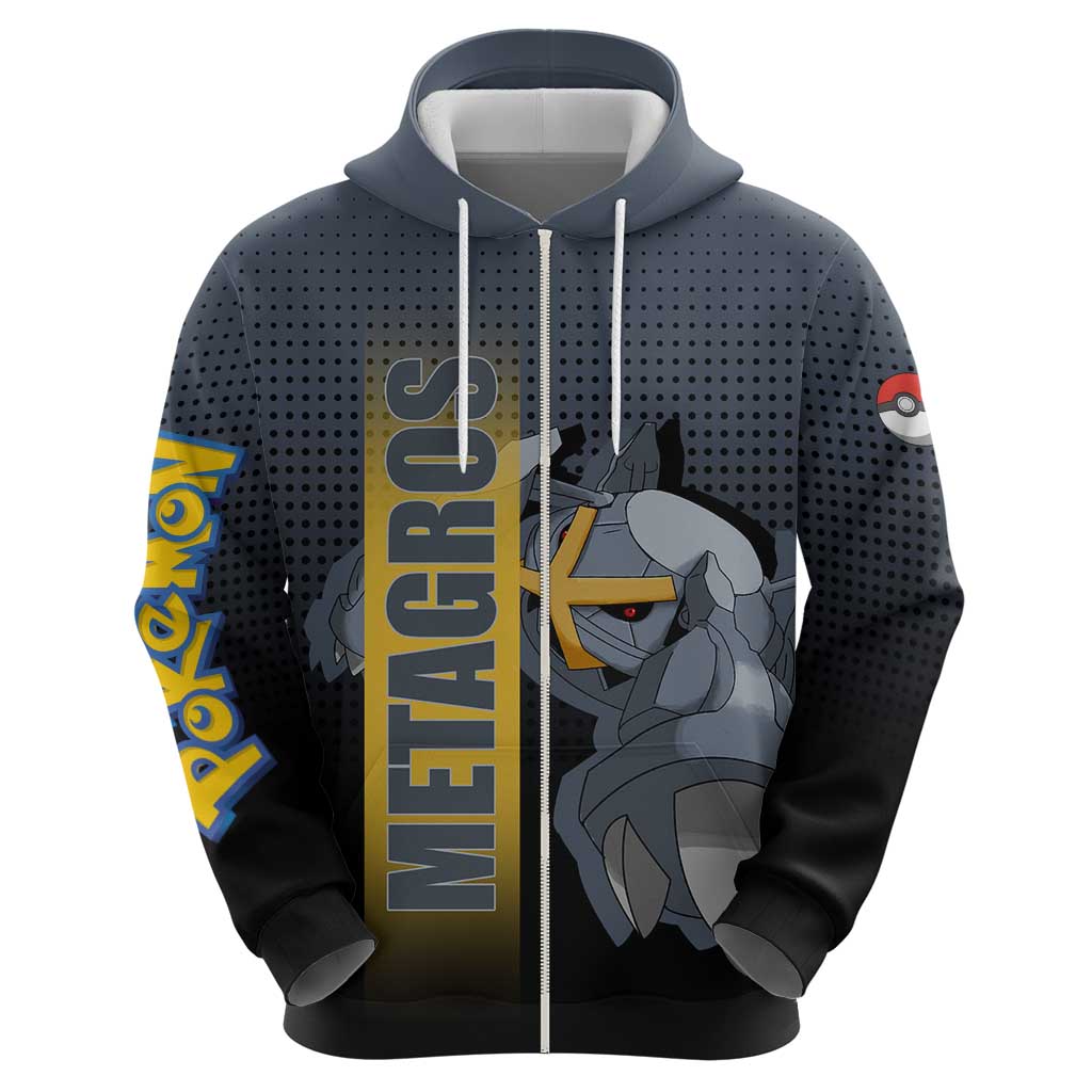 Metagross from Poké Hoodie with Steel and Psychic Types Featuring Powerful Design - The Mazicc