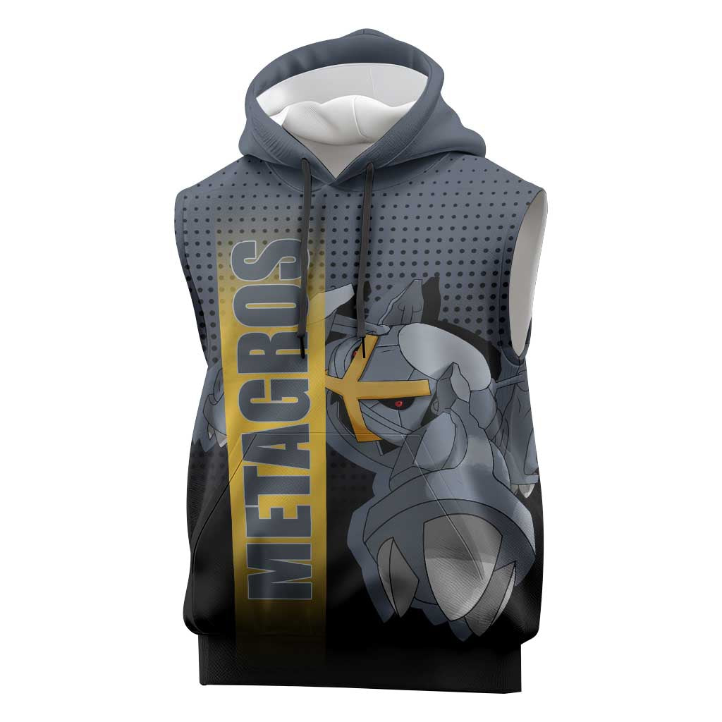 Metagross from Poké Sleeveless Hoodie with Steel and Psychic Types Featuring Powerful Design - The Mazicc