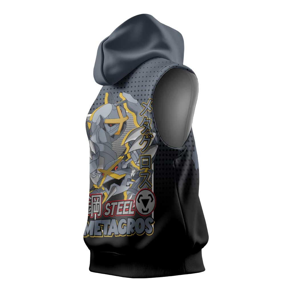 Metagross from Poké Sleeveless Hoodie with Steel and Psychic Types Featuring Powerful Design - The Mazicc