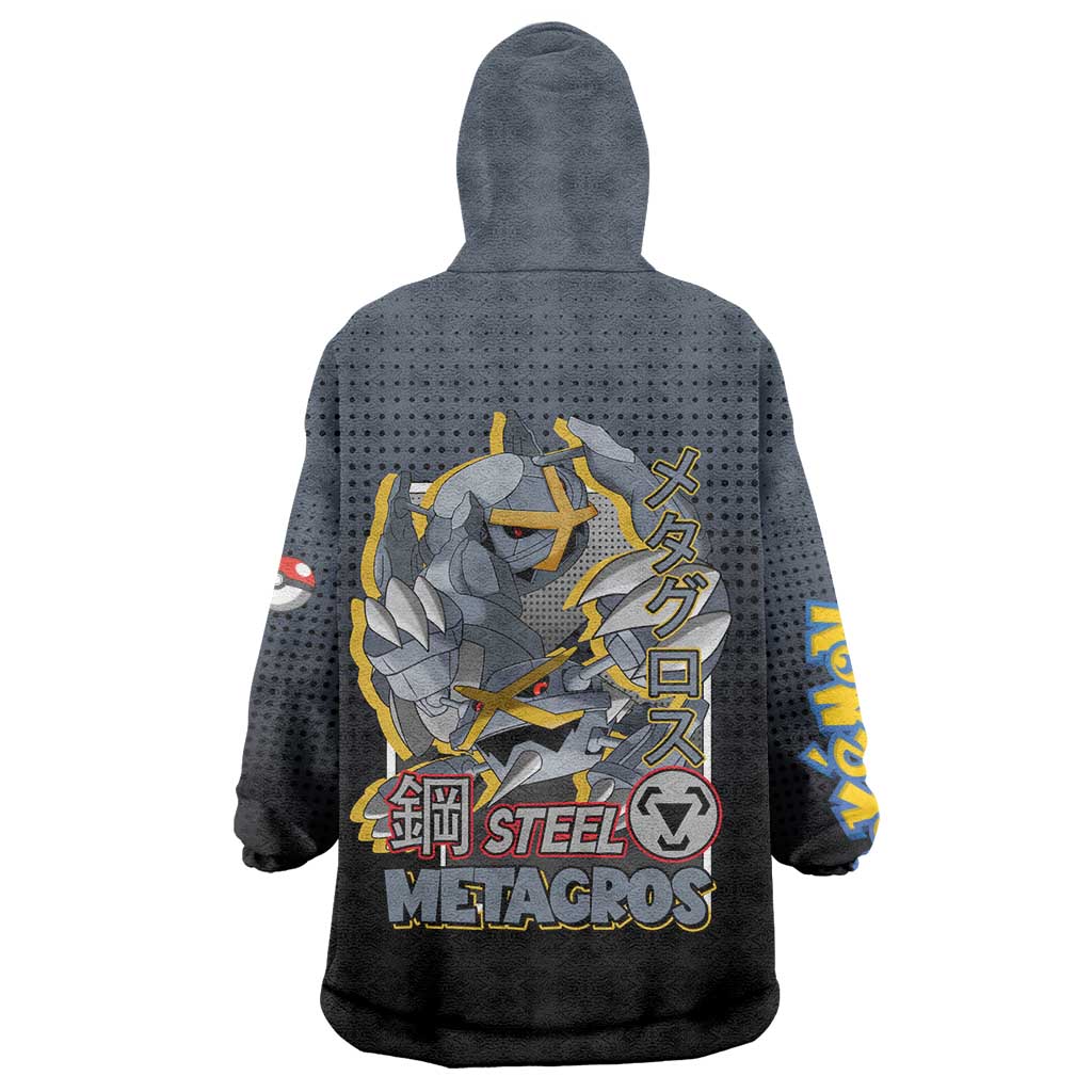 Metagross from Poké Wearable Blanket Hoodie with Steel and Psychic Types Featuring Powerful Design - The Mazicc