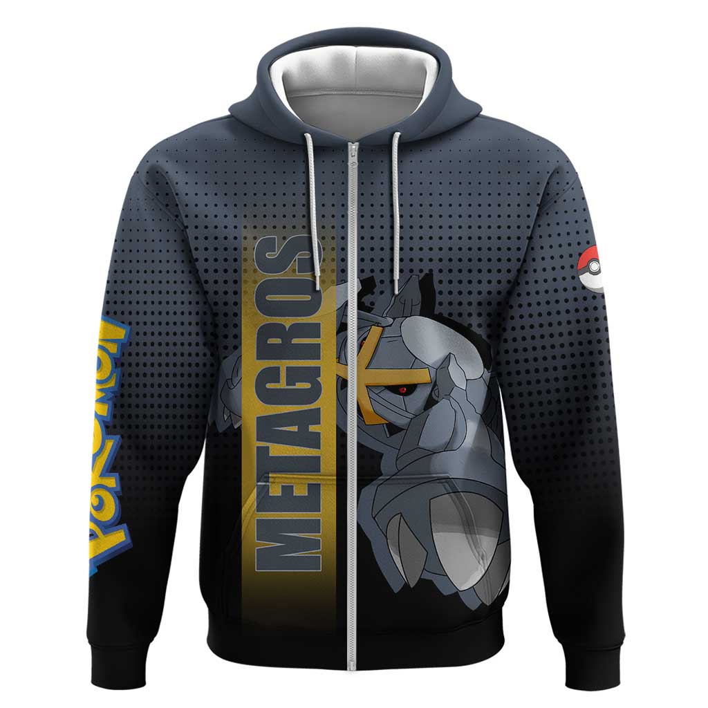 Metagross from Poké Zip Hoodie with Steel and Psychic Types Featuring Powerful Design - The Mazicc