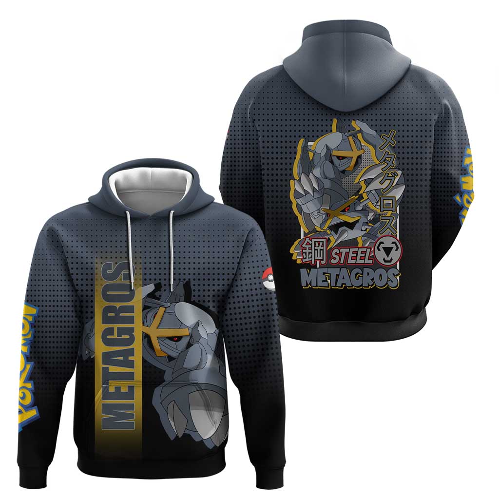 Metagross from Poké Zip Hoodie with Steel and Psychic Types Featuring Powerful Design - The Mazicc