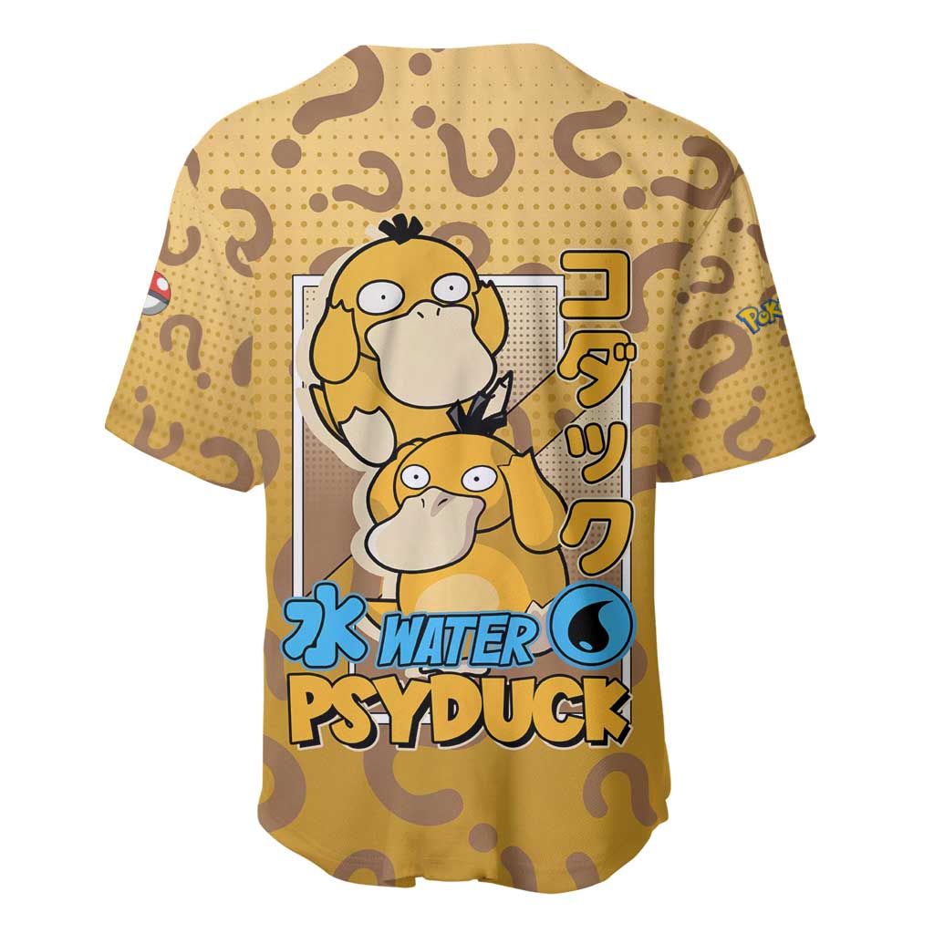 Psyduck from Poké Baseball Jersey with Water Type Power and Confused Expression Design - The Mazicc