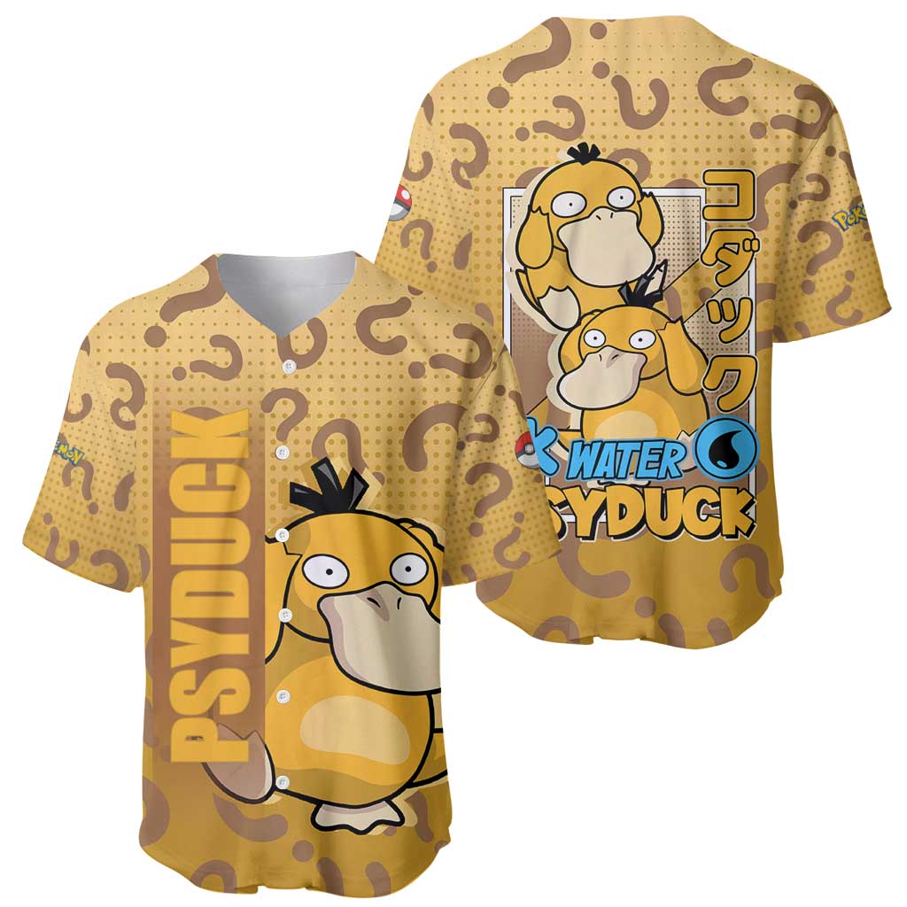 Psyduck from Poké Baseball Jersey with Water Type Power and Confused Expression Design - The Mazicc