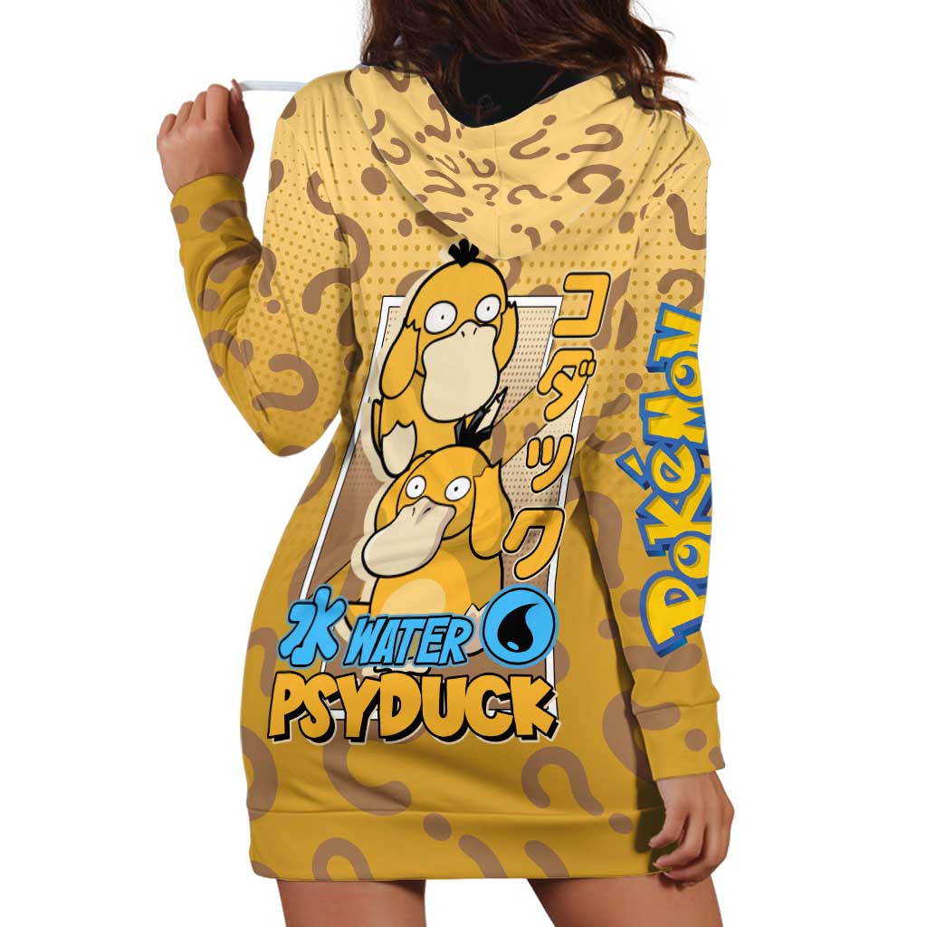 Psyduck from Poké Hoodie Dress with Water Type Power and Confused Expression Design - The Mazicc