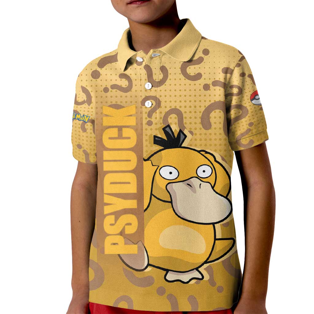 Psyduck from Poké Kid Polo Shirt with Water Type Power and Confused Expression Design - The Mazicc