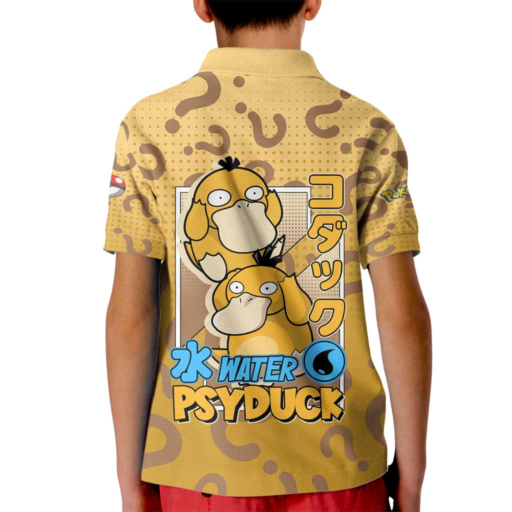 Psyduck from Poké Kid Polo Shirt with Water Type Power and Confused Expression Design - The Mazicc