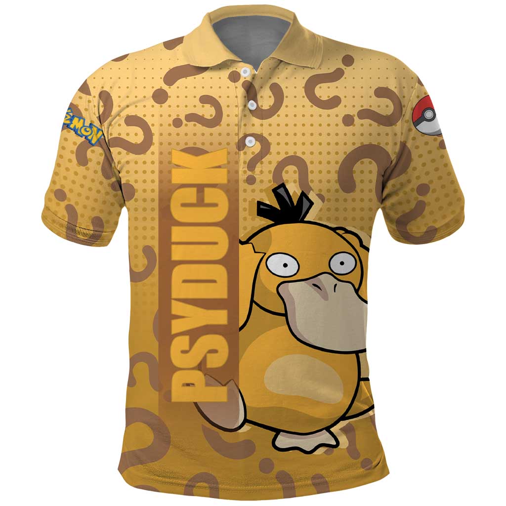 Psyduck from Poké Polo Shirt with Water Type Power and Confused Expression Design - The Mazicc