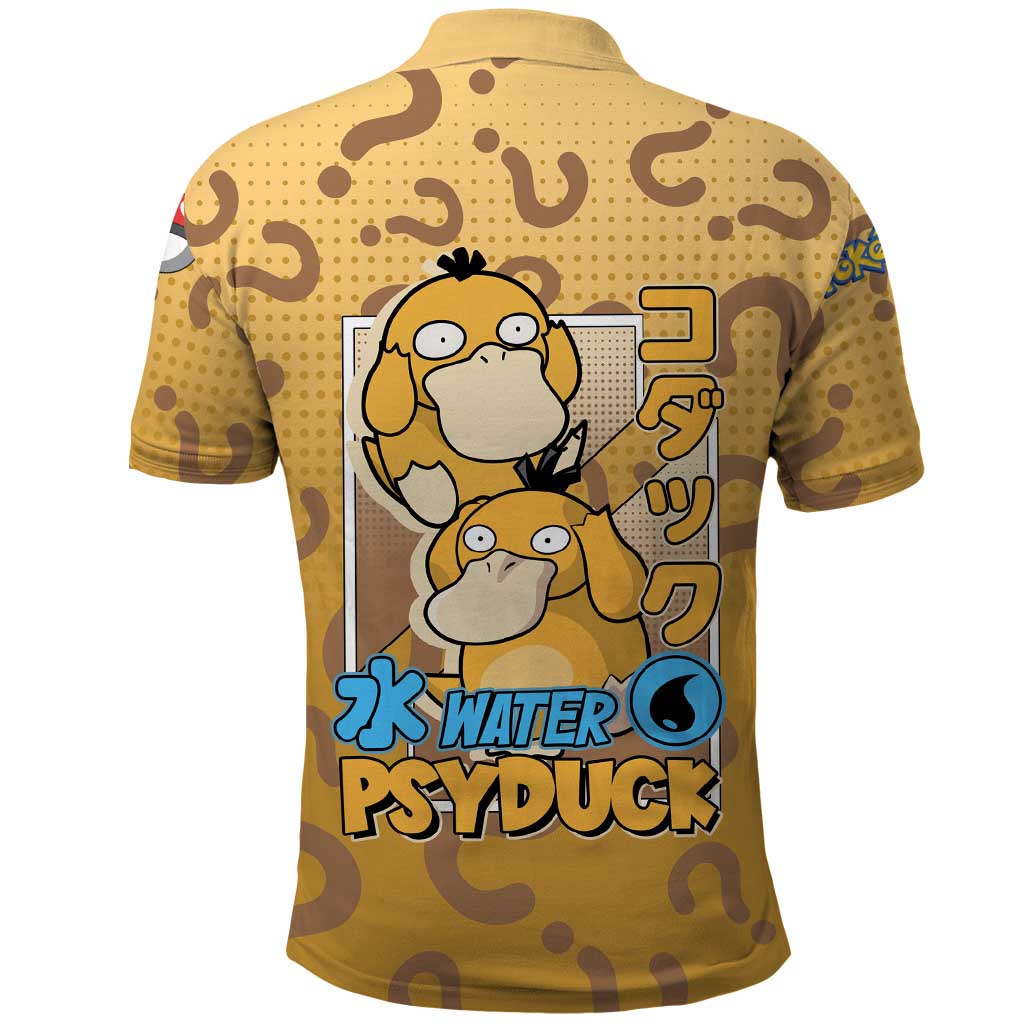 Psyduck from Poké Polo Shirt with Water Type Power and Confused Expression Design - The Mazicc