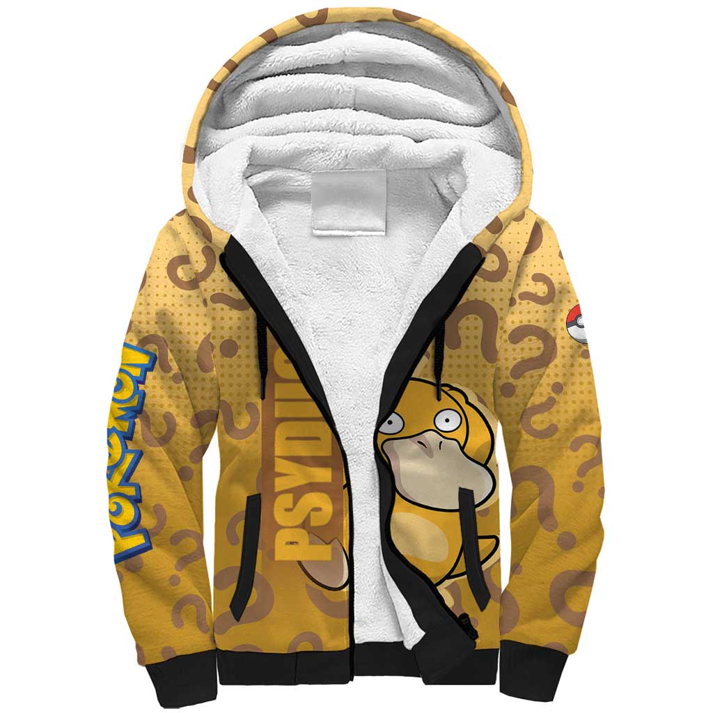 Psyduck from Poké Sherpa Hoodie with Water Type Power and Confused Expression Design - The Mazicc