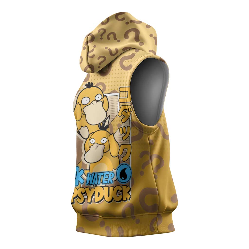 Psyduck from Poké Sleeveless Hoodie with Water Type Power and Confused Expression Design - The Mazicc