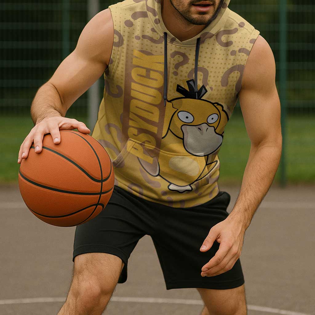 Psyduck from Poké Sleeveless Hoodie with Water Type Power and Confused Expression Design - The Mazicc