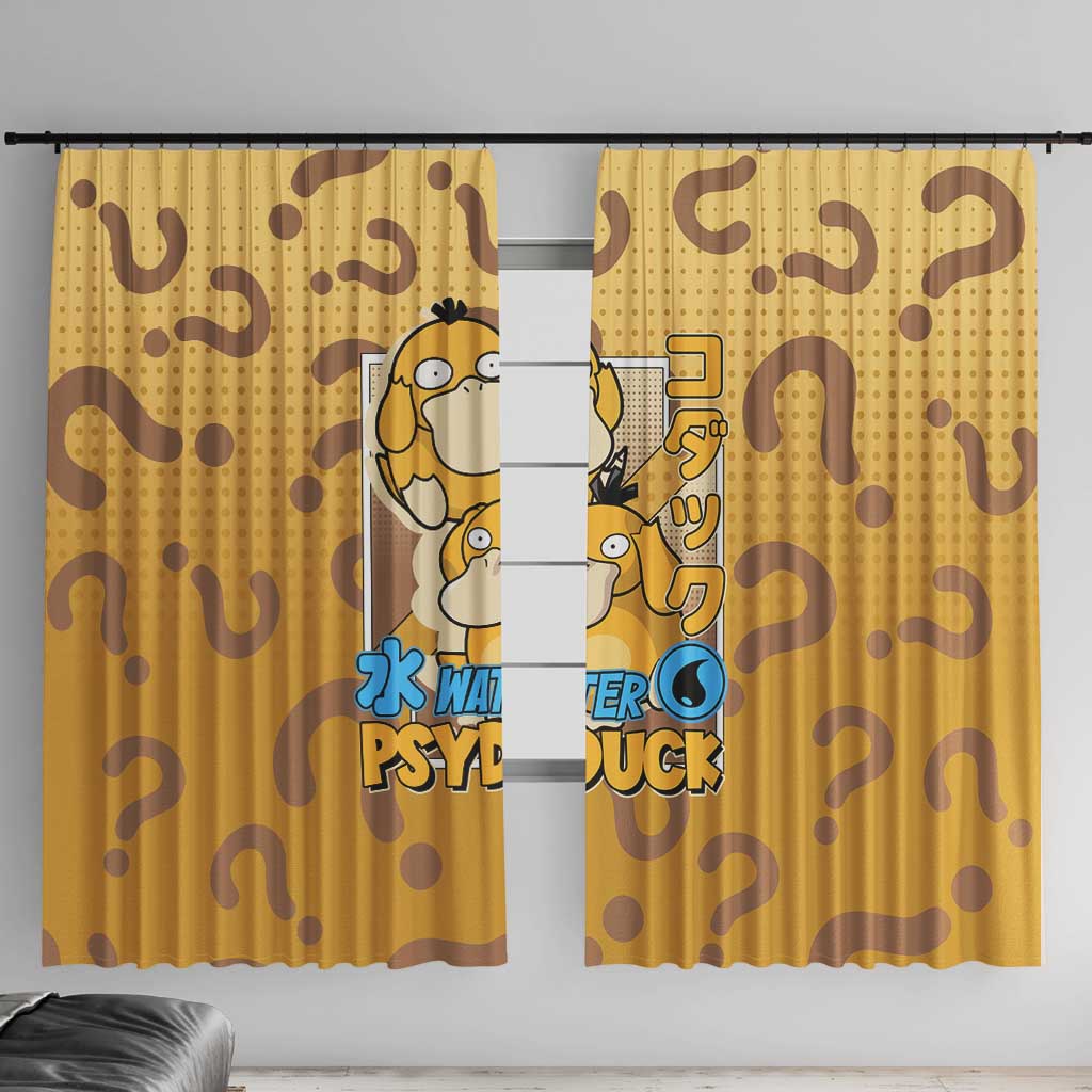 Psyduck from Poké Window Curtain with Water Type Power and Confused Expression Design - The Mazicc