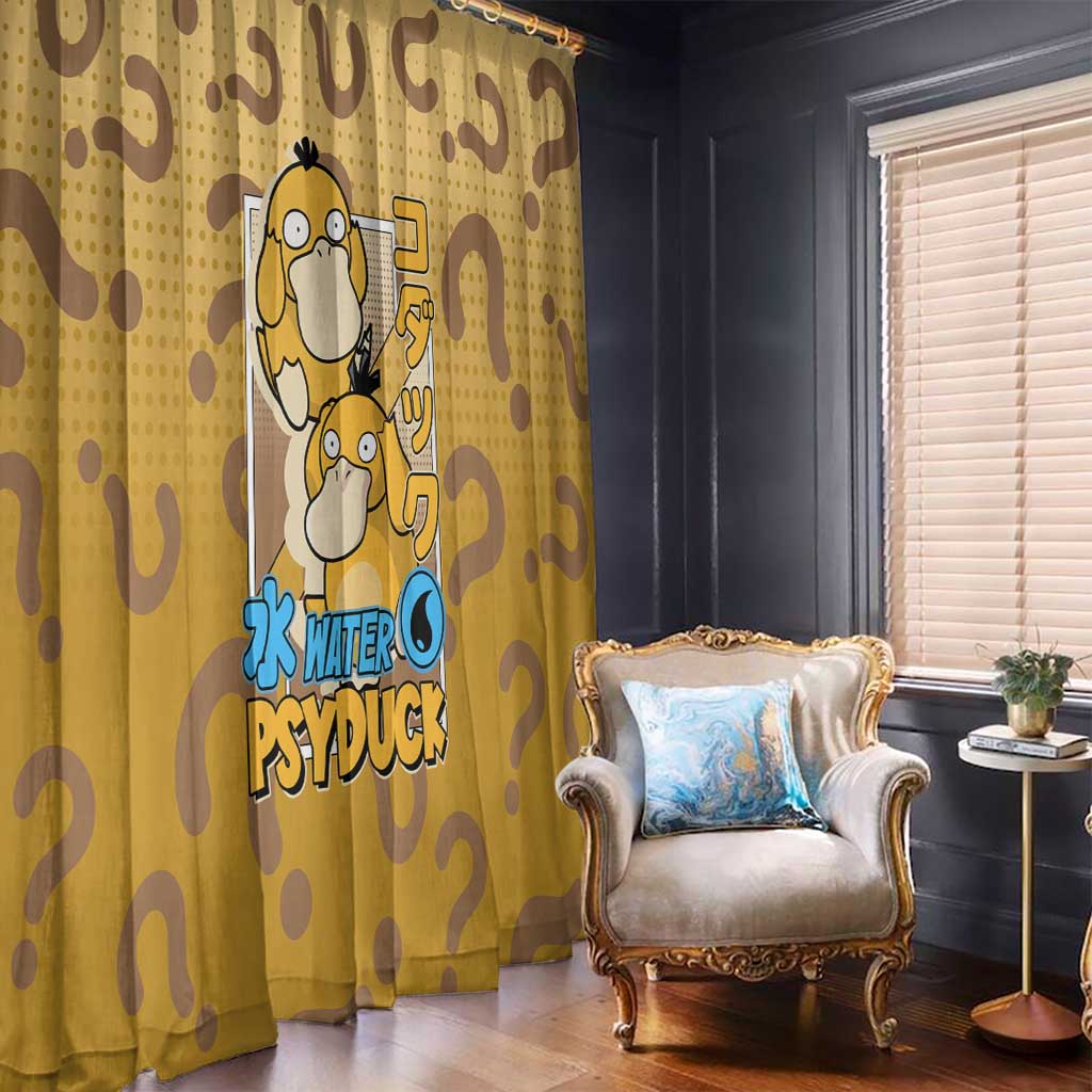 Psyduck from Poké Window Curtain with Water Type Power and Confused Expression Design - The Mazicc