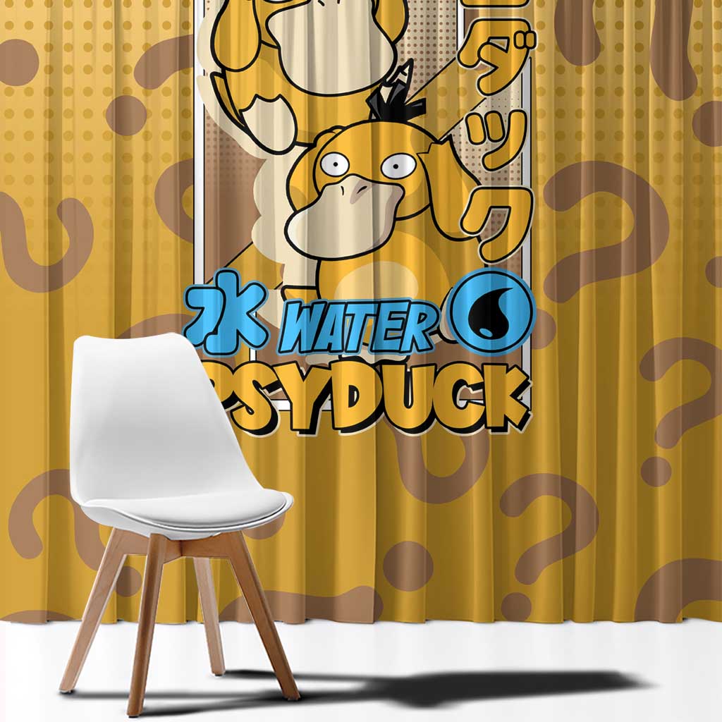 Psyduck from Poké Window Curtain with Water Type Power and Confused Expression Design - The Mazicc
