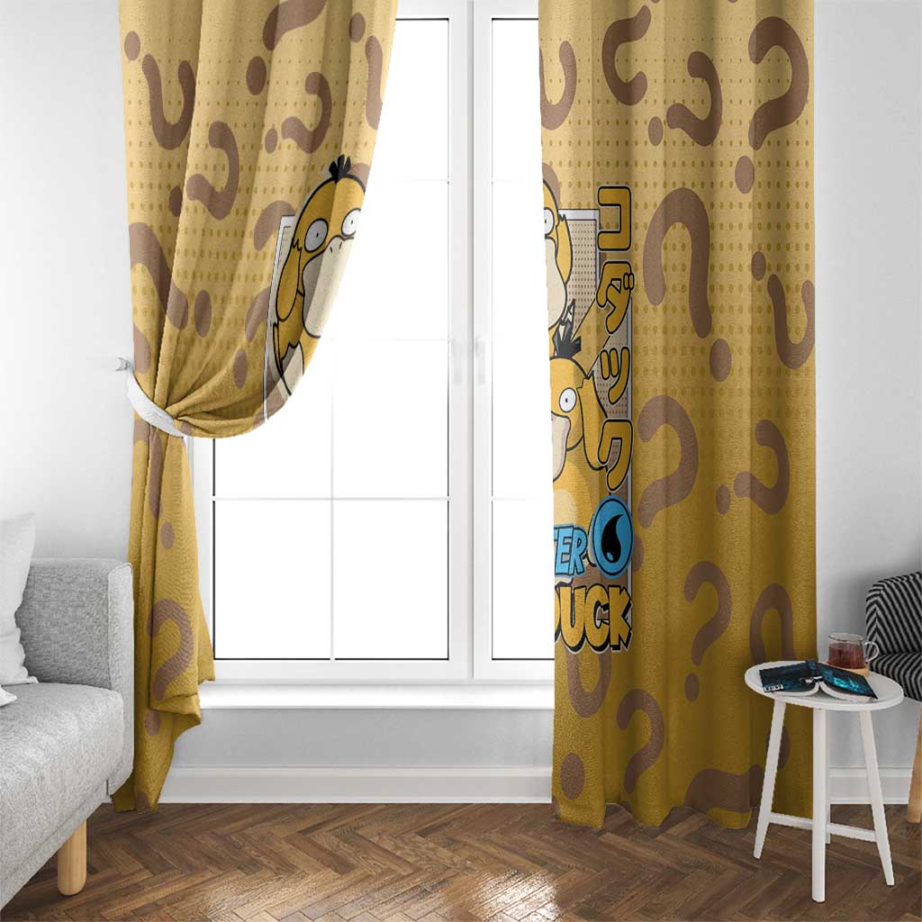 Psyduck from Poké Window Curtain with Water Type Power and Confused Expression Design - The Mazicc