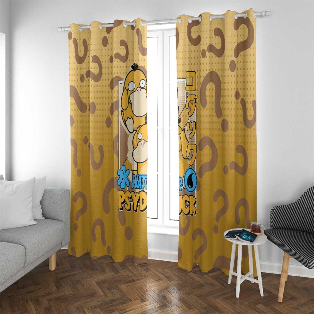Psyduck from Poké Window Curtain with Water Type Power and Confused Expression Design - The Mazicc