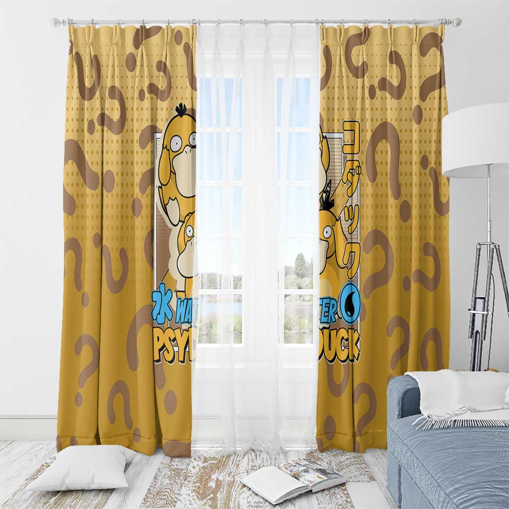 Psyduck from Poké Window Curtain with Water Type Power and Confused Expression Design - The Mazicc