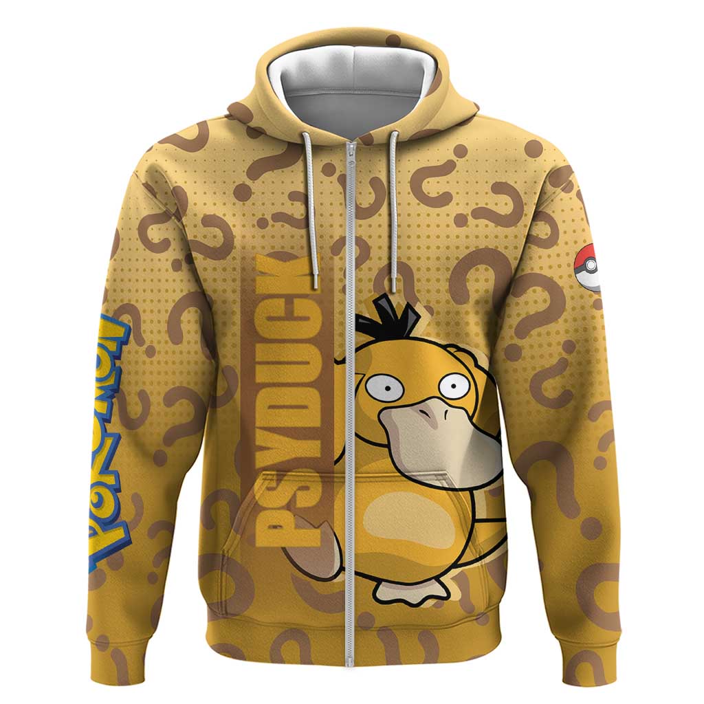 Psyduck from Poké Zip Hoodie with Water Type Power and Confused Expression Design - The Mazicc