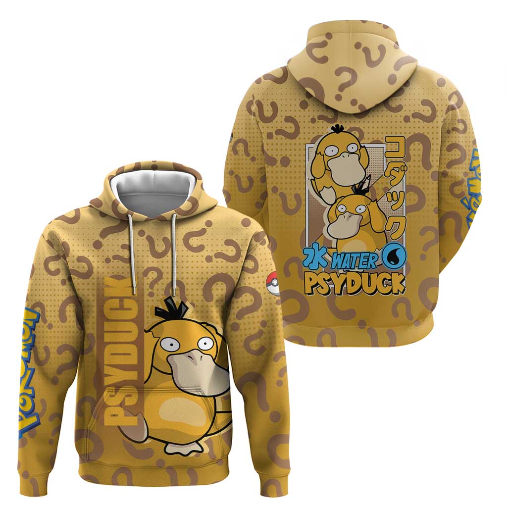 Psyduck from Poké Zip Hoodie with Water Type Power and Confused Expression Design - The Mazicc