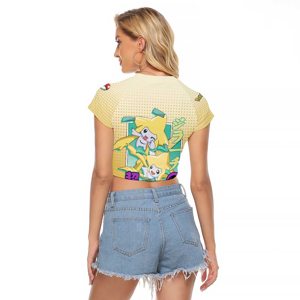 Jirachi from Poké Raglan Cropped T Shirt with Psychic Type Power and Cute Design - The Mazicc