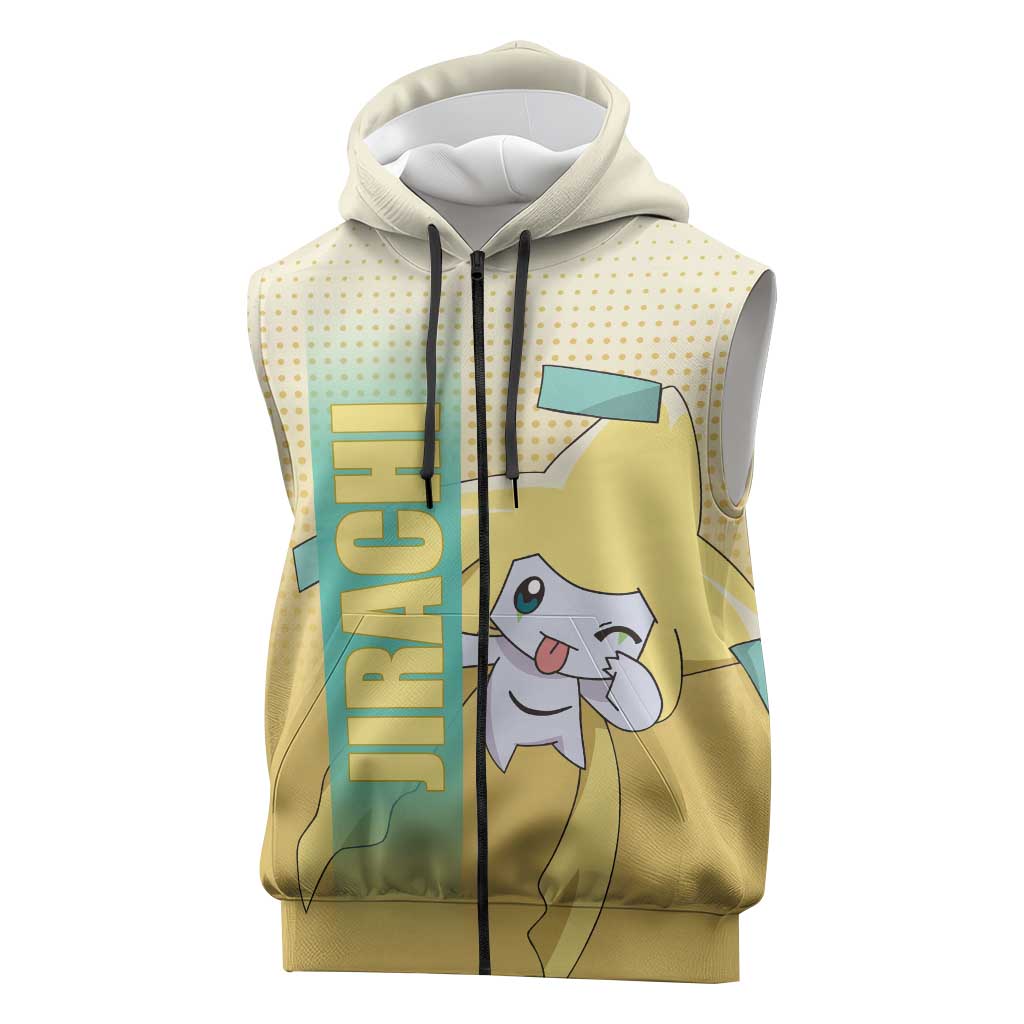 Jirachi from Poké Sleeveless Zip Hoodie with Psychic Type Power and Cute Design - The Mazicc