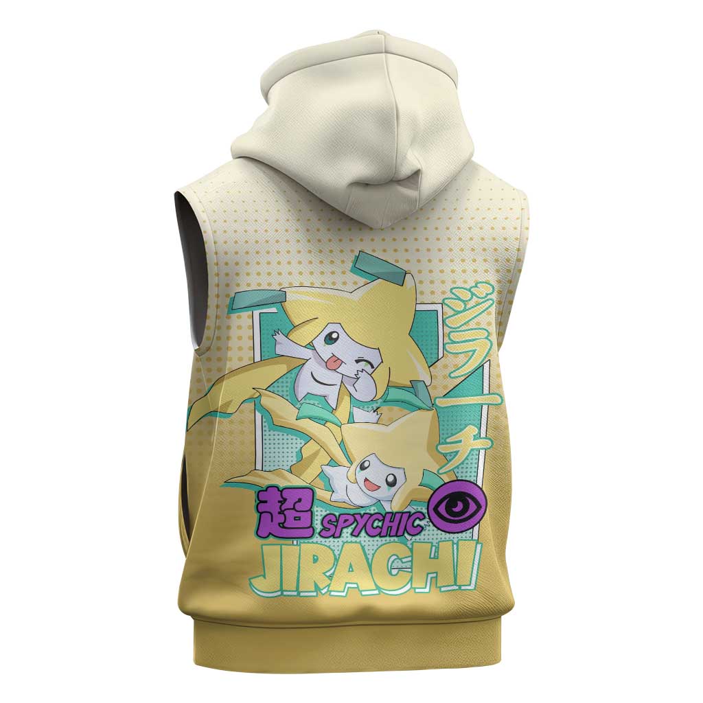 Jirachi from Poké Sleeveless Zip Hoodie with Psychic Type Power and Cute Design - The Mazicc