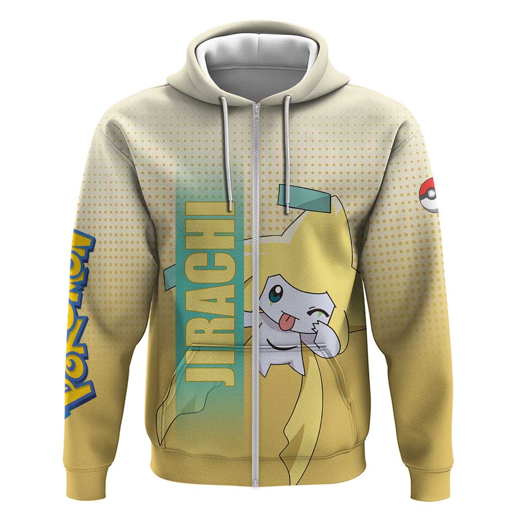 Jirachi from Poké Zip Hoodie with Psychic Type Power and Cute Design - The Mazicc