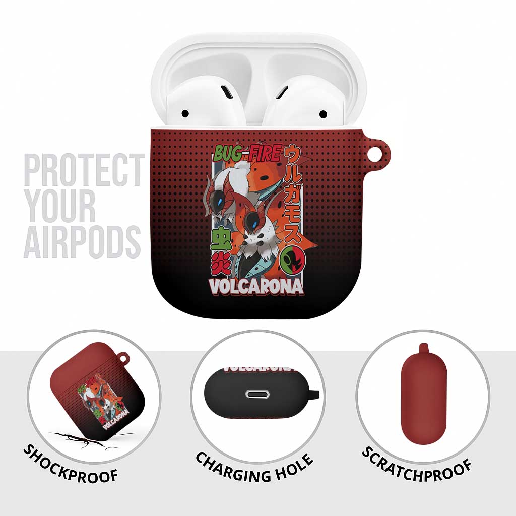 Volcarona from Poké AirPods Case Bug and Fire Types Featuring Bright and Fiery Design - The Mazicc