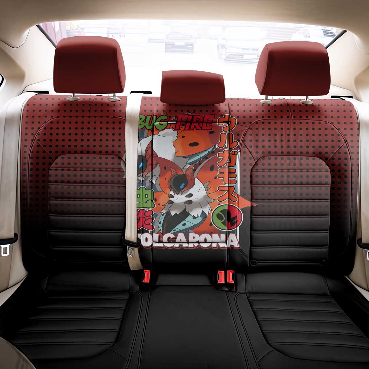 Volcarona from Poké Back Car Seat Cover Bug and Fire Types Featuring Bright and Fiery Design - The Mazicc