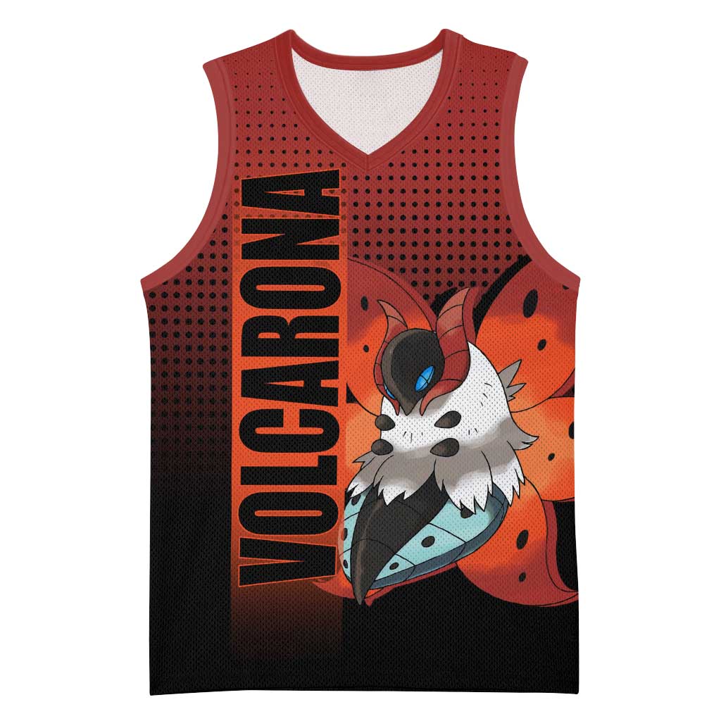 Volcarona from Poké Basketball Jersey Bug and Fire Types Featuring Bright and Fiery Design - The Mazicc