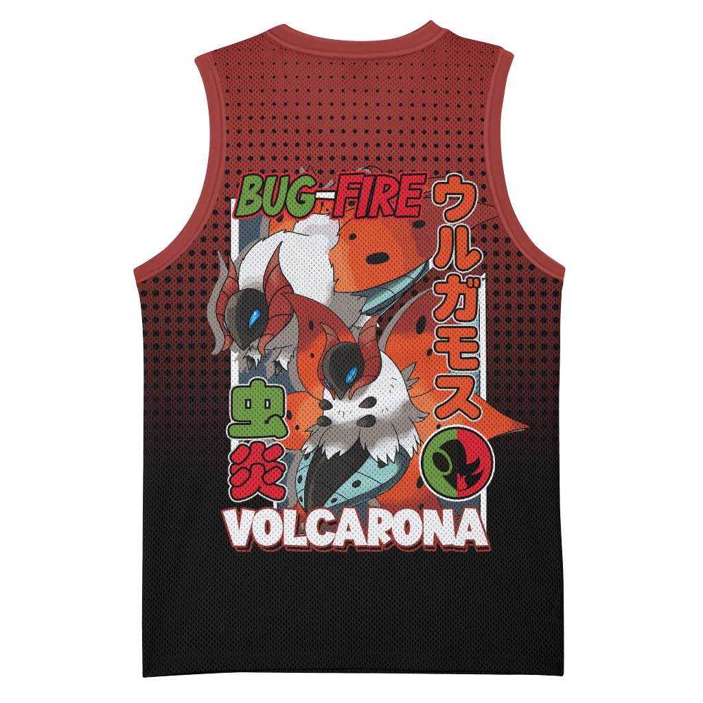 Volcarona from Poké Basketball Jersey Bug and Fire Types Featuring Bright and Fiery Design - The Mazicc